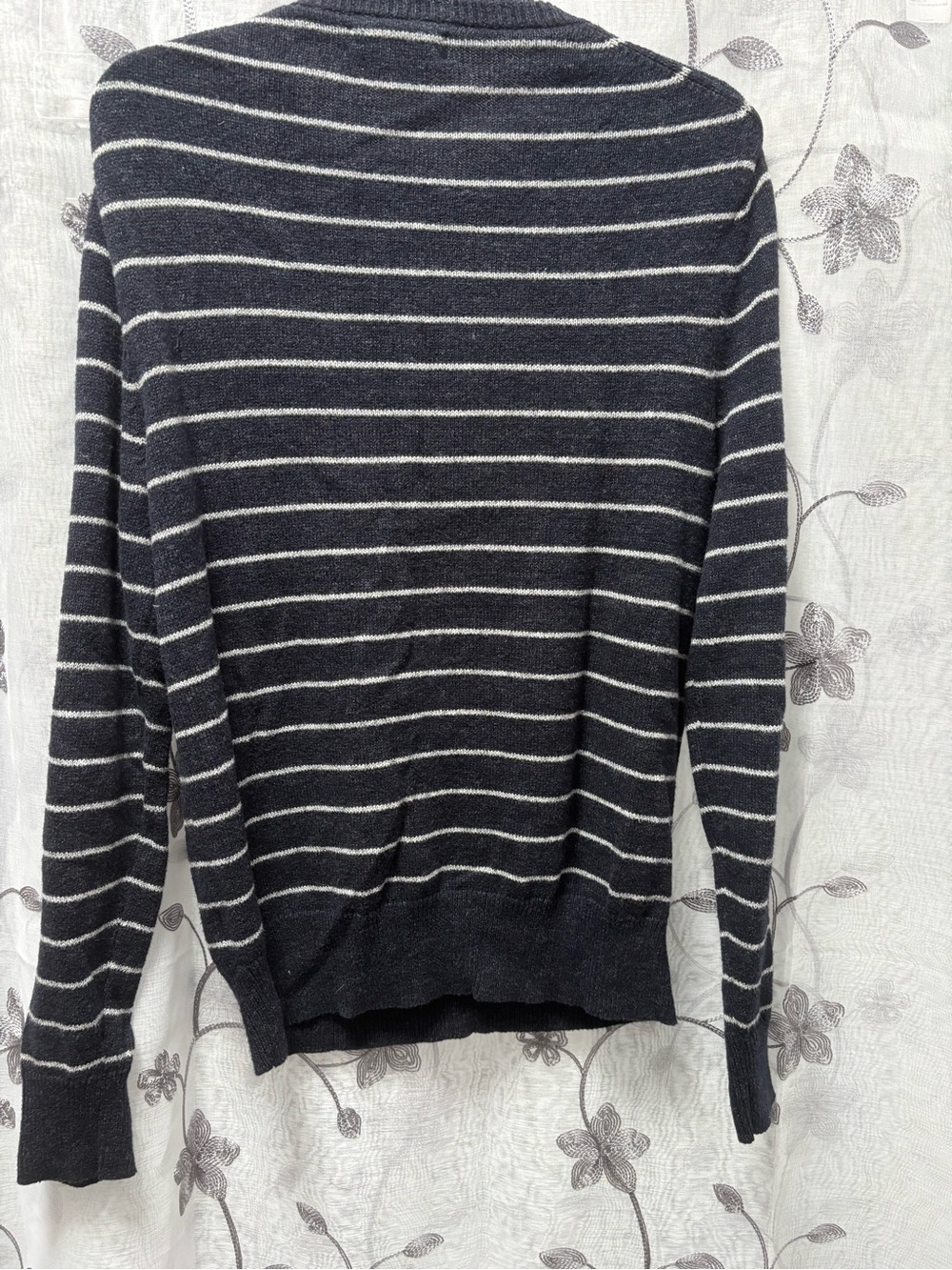 J. Crew Navy and White Striped Crewneck Sweater - Picture 3 of 4